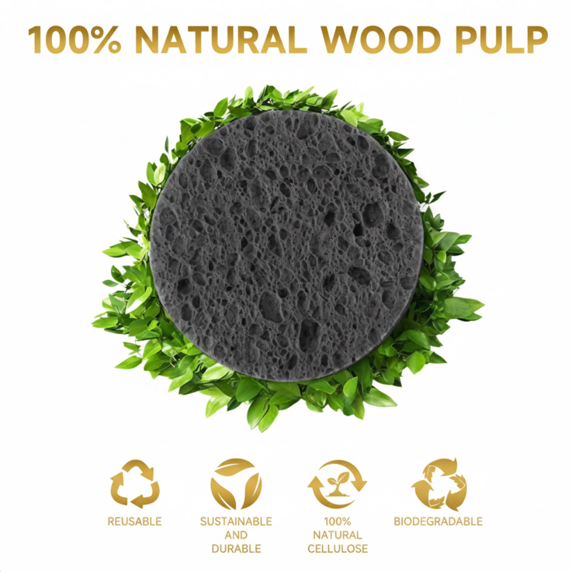 Esponjas faciales comprimidas, 5 Pcs por paquetes. Color Negras